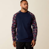 Ariat Men / FR AC Stretch Camo Baseball T-Shirt