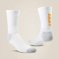 Ariat Men|Women / Premium Ringspun Cotton Crew Work Sock 3 Pair Pack