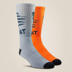 Ariat Men / Patriot Graphic Crew Work Sock 2 Pair Multi Color Pack