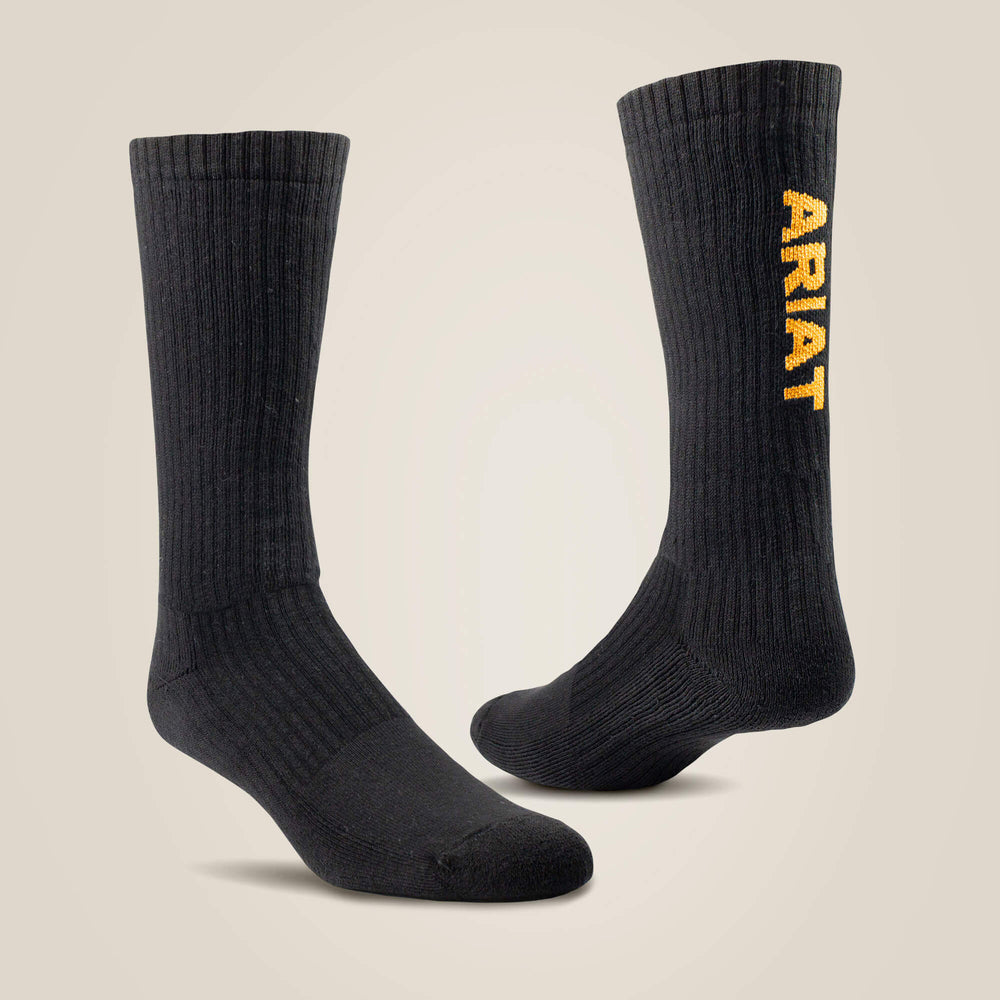 Ariat Men|Women / Premium Ringspun Cotton Mid Calf Work Sock 3 Pair Pack