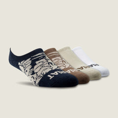 Ariat Men / Hilo No Slip No Show Sock 4 Pair Multi Color Pack