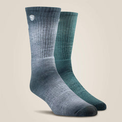 Ariat Men|Women / Incognito Graphic Crew Work Sock 2 Pair Multi Color Pack