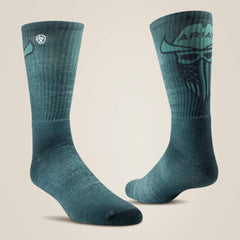 Ariat Men|Women / Incognito Graphic Crew Work Sock 2 Pair Multi Color Pack